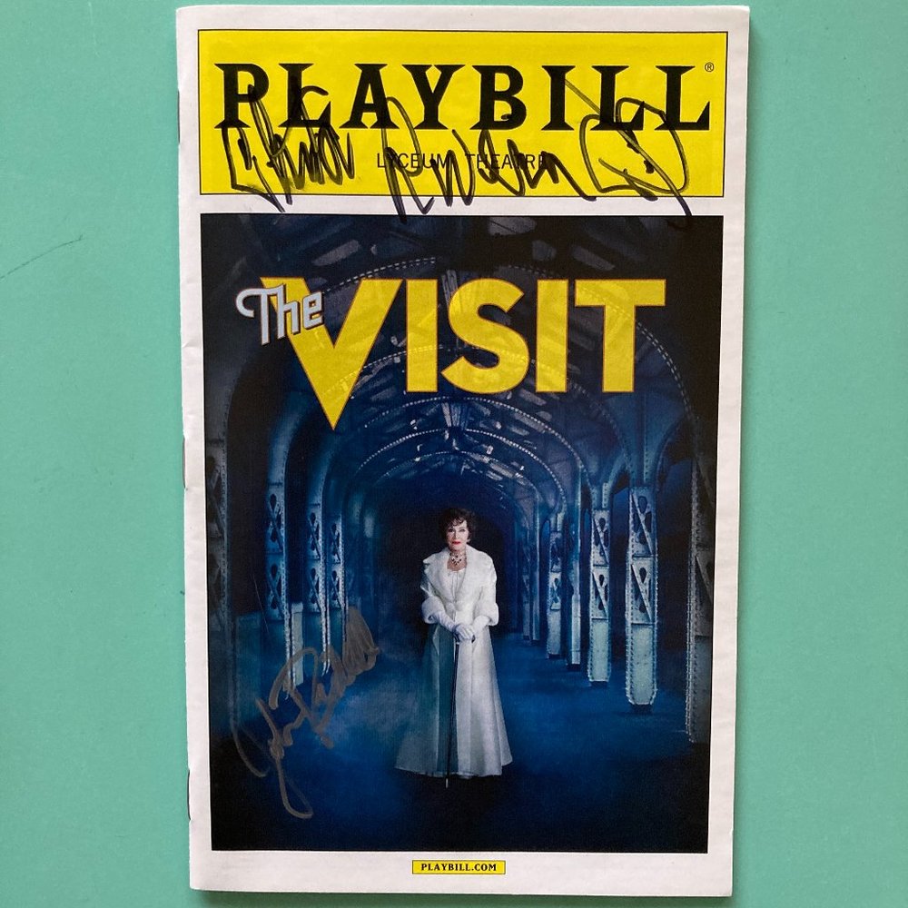 Chita Rivera & John Riddle Signed Color Playbill The Visit Broadway April 2014